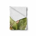 thumbnail image 2 of Dinosaur Soft Flannel Fleece Throw Blanket, T Rex Versus Triceratops Scaring Each Other Wild Reptiles Dinosaur, Cozy Plush for Indoor and Outdoor Use, 50" x 60", Green Pink Pale Brown, by Ambesonne, 2 of 6