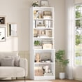 thumbnail image 4 of Hiphuta 73 in Tall 6-Tier Bookcase, 22" Wide Bookshelves with Adjustable Shelf, Modern Minimalist Book Shelf for Home Office, Living Room, White, 4 of 9