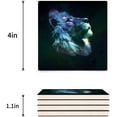 thumbnail image 3 of FMSHPON Lion Looking Up At The Stars Set of 4 Coaster for Drinks, Absorbent Ceramic Stone Coasters Cup Mat with Cork Base for Home Kitchen Room Coffee Table Bar Decor, 3 of 4