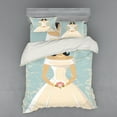 thumbnail image 2 of Ambesonne Grunge Bedding Set 3 Pcs, Sketch Bride Dress, Twin, Pale Blue and White, 2 of 3