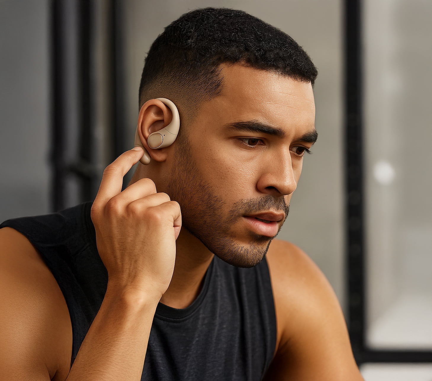 Vybz Open-Ear True Wireless Headphones with Charging Case, 26-Hour Battery, Bluetooth 5.3, Dual Mics, Lightweight Fit
