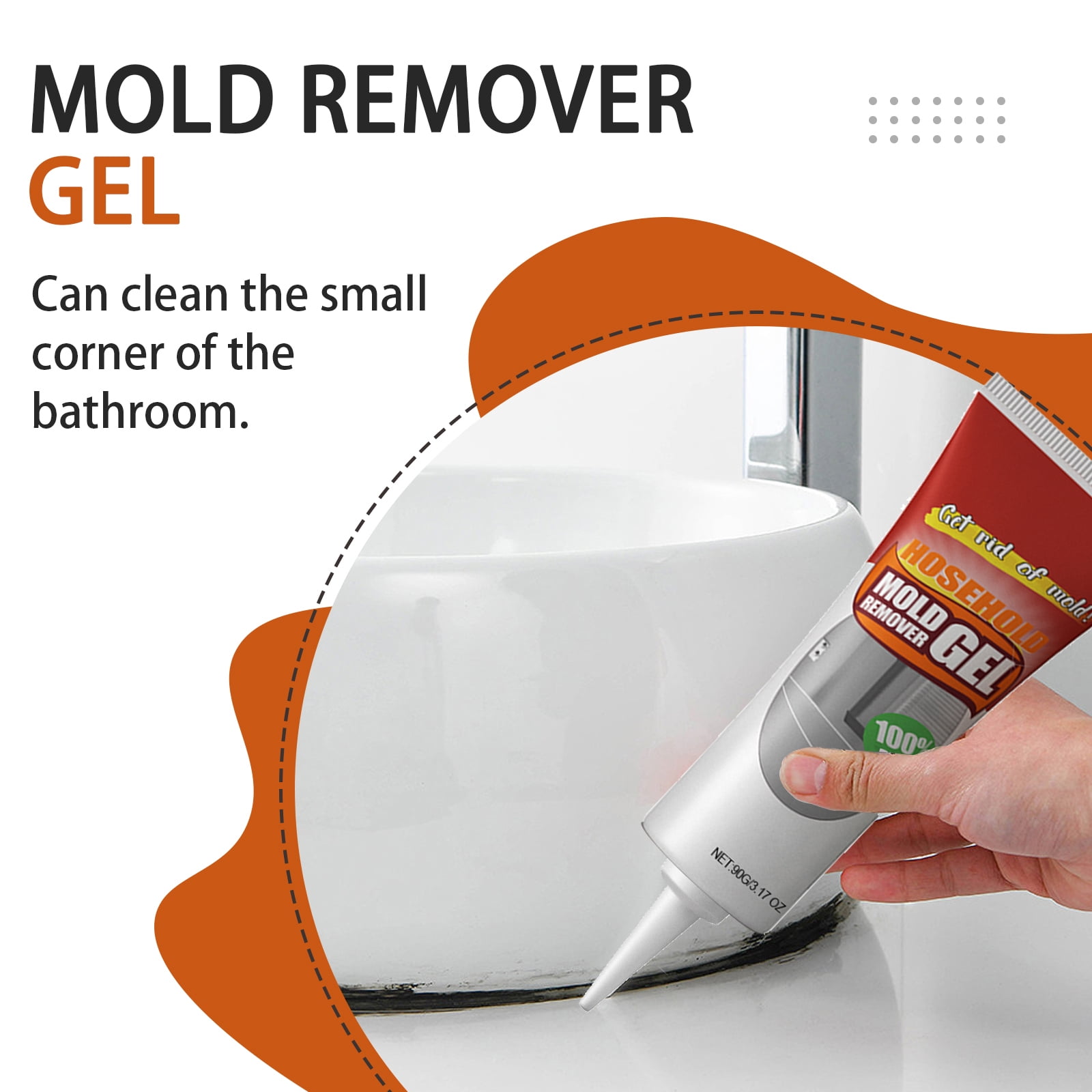 Alvantor Mold Remover Gel for Bathroom and Kitchen, Black Mold Stain Cleaner, 3.17oz