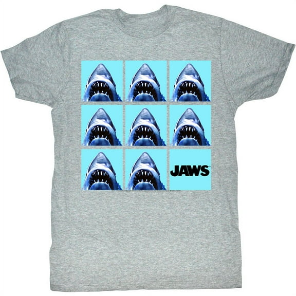 Jaws Mens T-Shirt -Nine Box Grid of the Poster Shark (Small)