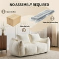 thumbnail image 4 of Giant Bean Bag Couch for Adults, Ultra Soft Fluffy Loveseat Bean Bag Sofa, Oversized Chase Lounge Chair Indoor for Living Room Bedroom, No Assembly Required Cozy Reading Chair with Pillows, White, 4 of 6