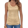thumbnail image 3 of LANGWYQU Sleeveless Women Slim Fit Scoop Neck Sequins Tank Tops Camisole, 3 of 5