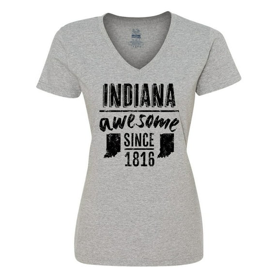 Inktastic Indiana Awesome Since 1816 Women's V-Neck T-Shirt