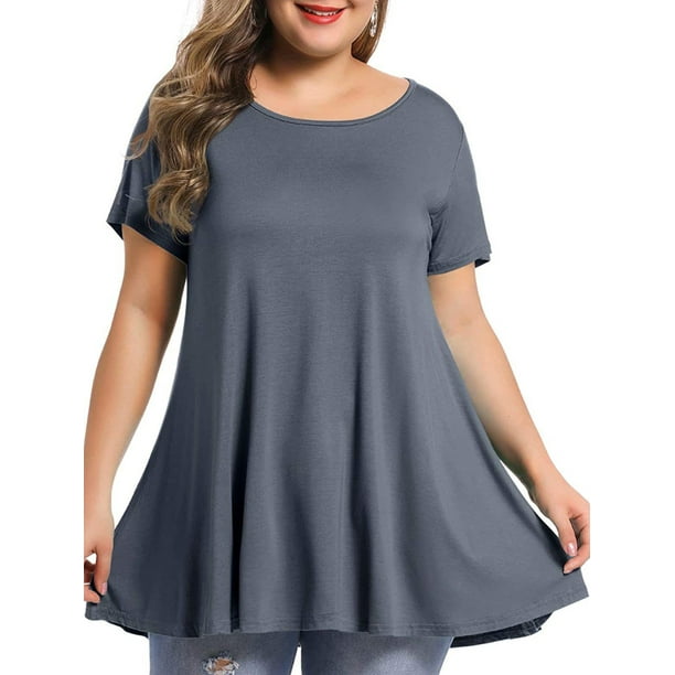 Beiwei Women Casual T-Shirt Short Sleeve Jumper Pullover Top Shirt Plus