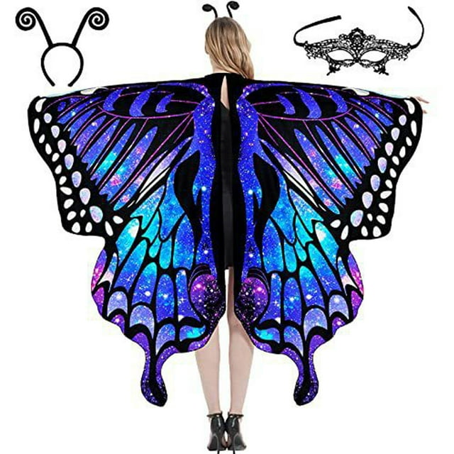 Yingyy Ensemble de Costume Ailes de Papillon, Ensemble de Costume Papillon Intérieur. pour avec Port de Châle Vibrant et Léger
