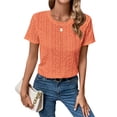 thumbnail image 3 of STARVNC Women Crew Neck Short Sleeve Lace Blouse, 3 of 7