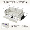 thumbnail image 6 of 68" Chenille Two Seater Couch, Living Room Loveseat with Usb Charging, Upholstered Loveseat with Storage for Living Room, Beige, 6 of 9