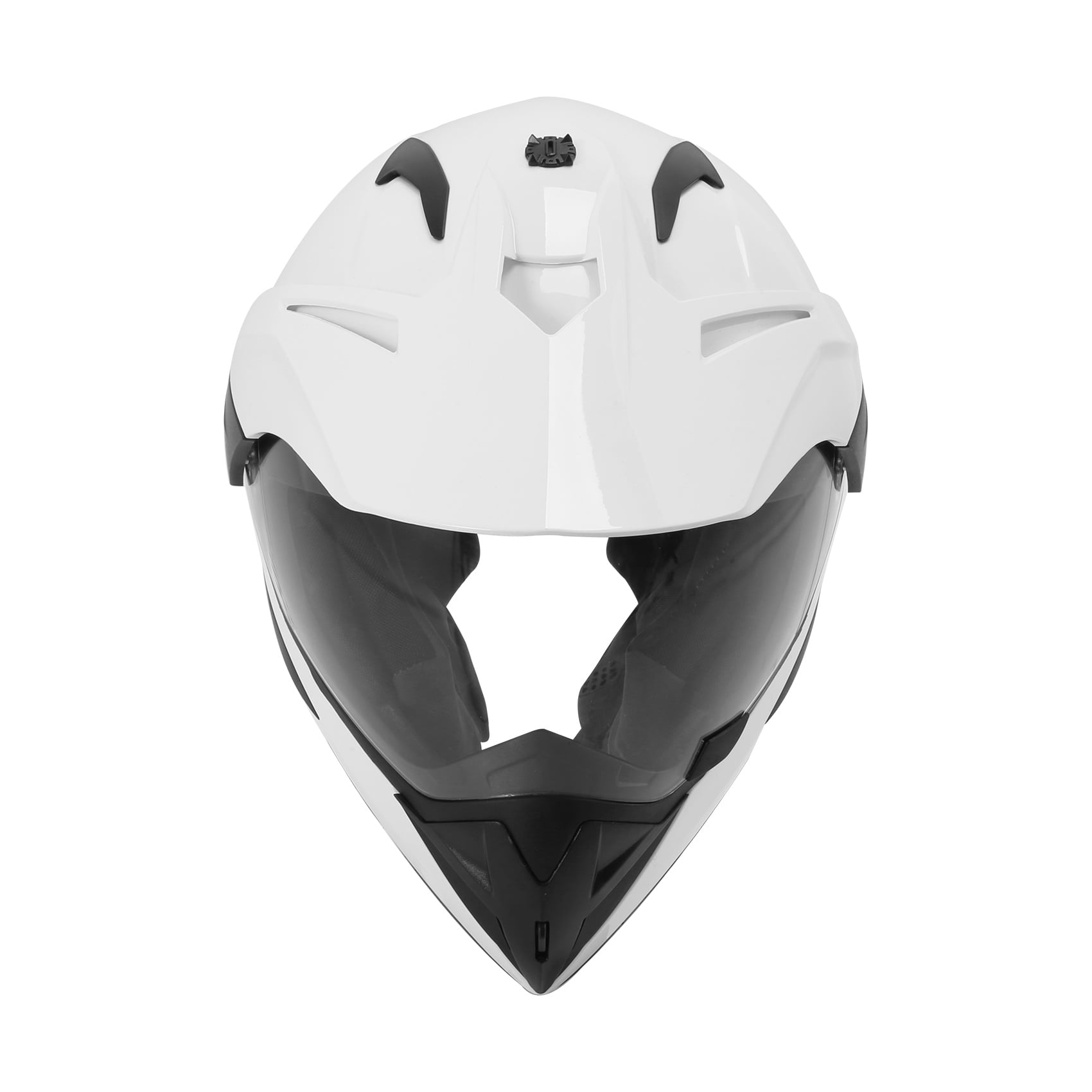 TCMT DOT Motorcross Full Face Helmet Flip up Dual visor Adult Motorcycle Helmet for Atv Offroad Street Dirt Bike White XL Size