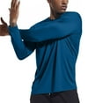 thumbnail image 5 of BRDFRL Swim Shirts for Men Rash Guard Long Sleeve UPF 50+ UV Protection Sun Block SPF Cool Athletic Gym Tee Shirts for Men Hiking Running Dark Blue S, 5 of 6