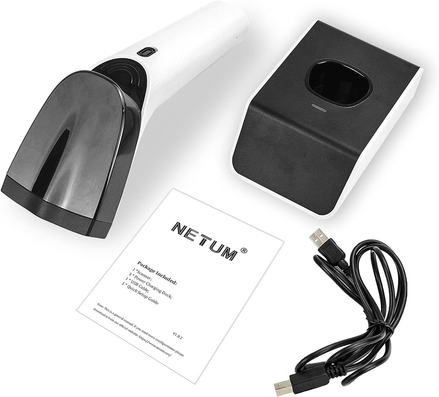 NETUM Wireless Hybrid RFID Imager, NFC HF RFID Tags Reader and 1D/2D QR Barcode Scan, Connect via Bluetooth for Retail Hospitality System DS8100