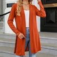 thumbnail image 4 of Itsame Womens Cardigan, Soft Solid Lightweight Knit Mid Length Knitted Cardigan Tops Orange S, 4 of 8