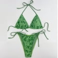 thumbnail image 5 of HUPOM Modest Swimsuits For Women Mid Waist Sheath Bikinis Bikini Beach Bandeau Swimwear Clearance Green size 8, 5 of 6