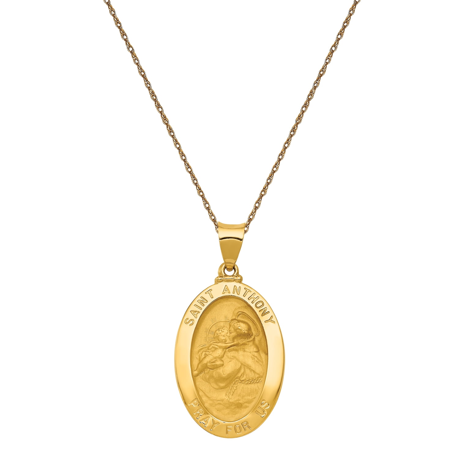 St anthony medal and chain gold Clearance