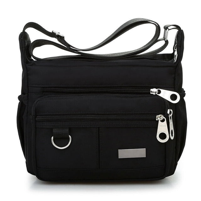 LHSHID Multi-pocket crossbody bag for women, nylon, shoulder messenger travel handbag with adjustable strap
