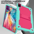 thumbnail image 4 of FIEWESEY for TCL TAB 10 NXTPAPER 5G 10.4 Inch Tablet Case with Shoulder Strap Hard Back Hybrid Shockproof Kids Friendly Case for TCL TAB 10 NXTPAPER 5G 10.4 Inch Model 9199S Tablet (Green/Pink), 4 of 8