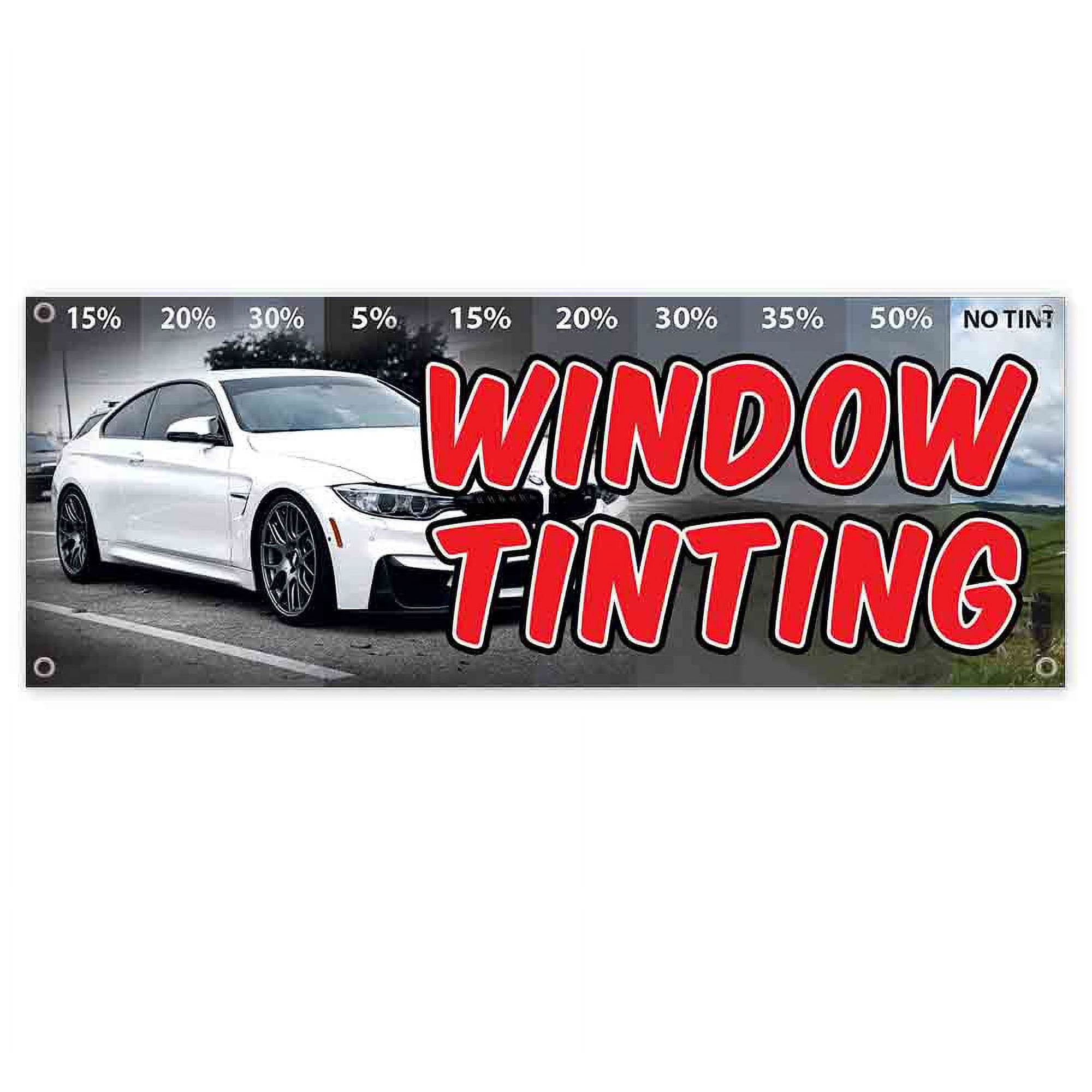 Window Tinting 13 oz Banner | Non-Fabric | Heavy-Duty Vinyl Single-Sided With Metal Grommets