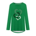 thumbnail image 4 of YWDJ Funny Valentines Day Shirts for Women Long Sleeve Valentines Day Shirts for Women Plus Size Graphic Tees Hearts Print Blouses Crew Neck Pullover Tops Green L, 4 of 5