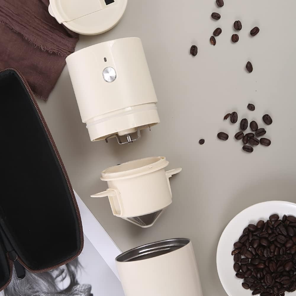 Leyfeng Mini Coffee Machine, Portable Coffee Maker Cordless Single Serve Travel Espresso Coffee Machine All In One Freshly-Brewed Coffee Machine Mug for Camping Travel Office Outdoor