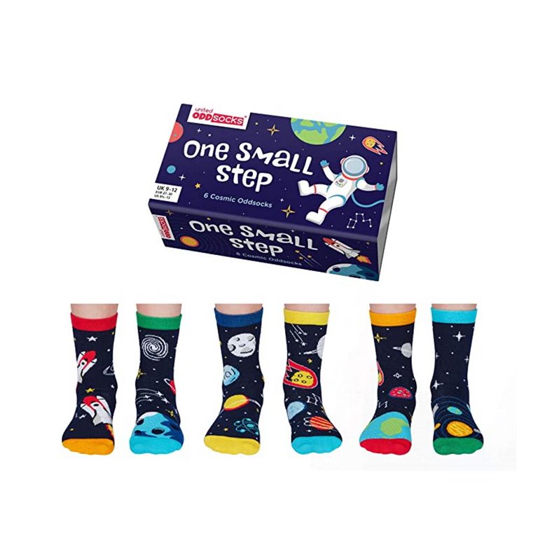 United Odd Socks - 6 Pack Boys Cosmic Space Novelty Cotton Odd