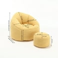 thumbnail image 7 of High Back L-shape Bean Bag Chairs with Footrest, Single Gaming Sofa with High Density Foam Filling, Lazy Sofa Lounge Chair, Accent Floor Soft for Reading, Watching TV, Yellow, 7 of 7
