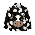 thumbnail image 4 of Uorisanigo Cow Print Girls Half Zip Pullover Sweatshirt Oversized Long Sleeve Pullover Top Outerwear No Hood Fashion Fall Spring Outfits Clothes Quarter Zipper Hoodies Athletic Tops, 4 of 7