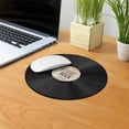 thumbnail image 5 of WIRESTER 7.88 in Round Mouse Pad with Non-Slip Rubber Base for Computers, Laptop, Office & Home - Vintage Vinyl Record White Brown, 5 of 5