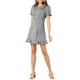 thumbnail image 2 of INSPIRE CHIC Vestido Casual de Cuello Peter Pan con Volantes para Mujer S Negro, 2 of 6