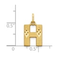 thumbnail image 4 of Diamond2Deal 14K Pendentif Initiale Lettre H en Satin Or Jaune pour Femmes, 4 of 6