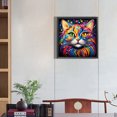 thumbnail image 2 of 5D DIY Full Round Drill Diamond Painting Multicolo Cat Kit Del 50x50cm Rojo, 2 of 9