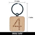 thumbnail image 2 of Elegant Botanical Floral Number 4 Square Keychain Charm Tag - Engraved Wood, 2 of 6