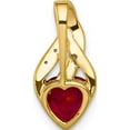 thumbnail image 3 of 14K Yellow Gold Diamond And Created Ruby Polished Heart Pendant Made In India pm5277-ru-001-ya, 3 of 5