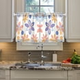 thumbnail image 2 of Yayeee Kitchen Curtains Tier Pair Light Filtering 27"x36" Rod Pocket Short Cafe Window Panel, Blue Retro Flower, 2 of 7