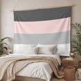 thumbnail image 3 of Pink Grey Striped Large Tapestry for Bedroom Wall Hanging Tapestry, Farmhouse Modern Ceiling Backdrop Tapestries Poster Blanket Wall Decor for Teens Room Living Room Dorm 100" x 59", 3 of 8
