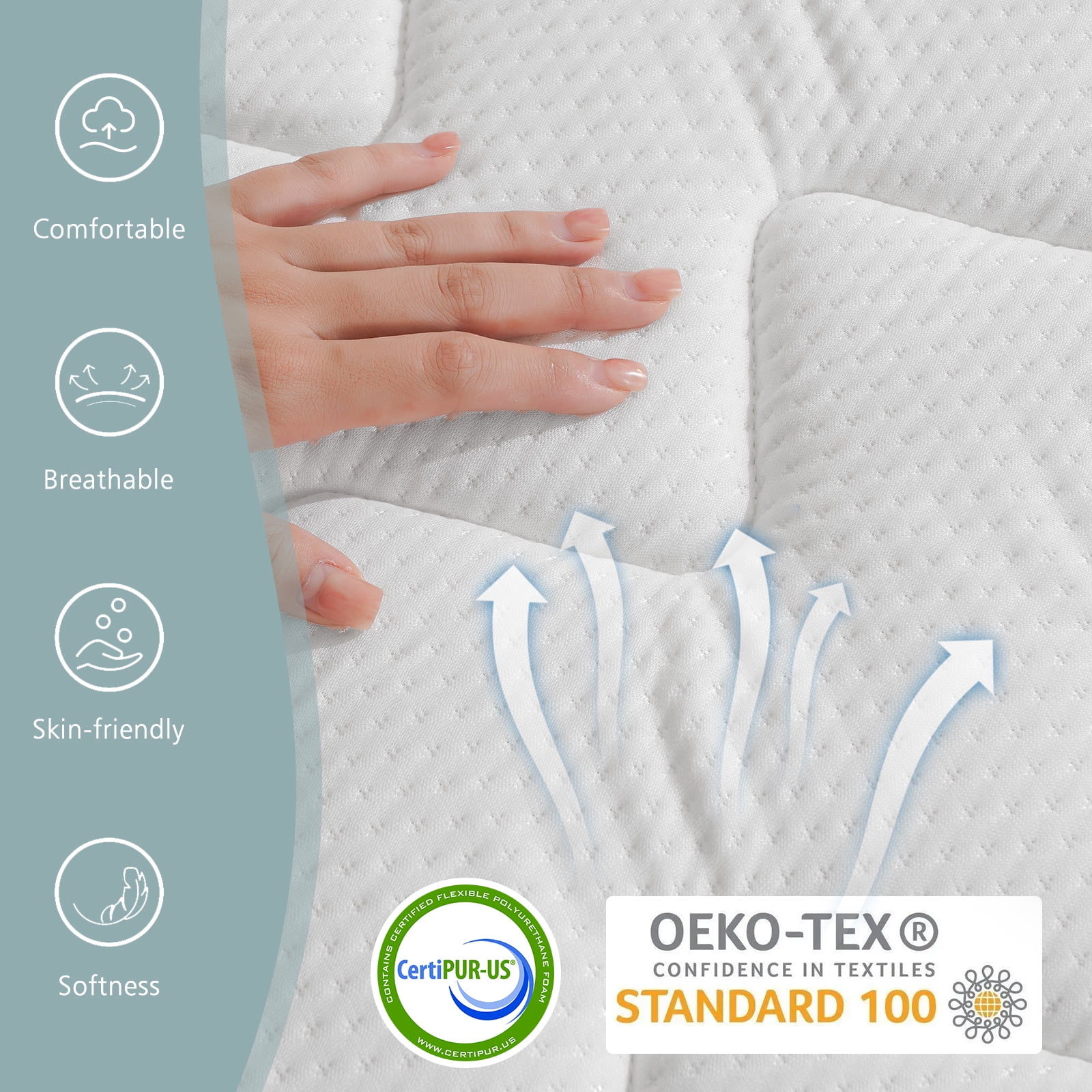 MARNUR 10 inch Queen Hybrid Mattress with Memory Foam, Medium Firm, Euro Top