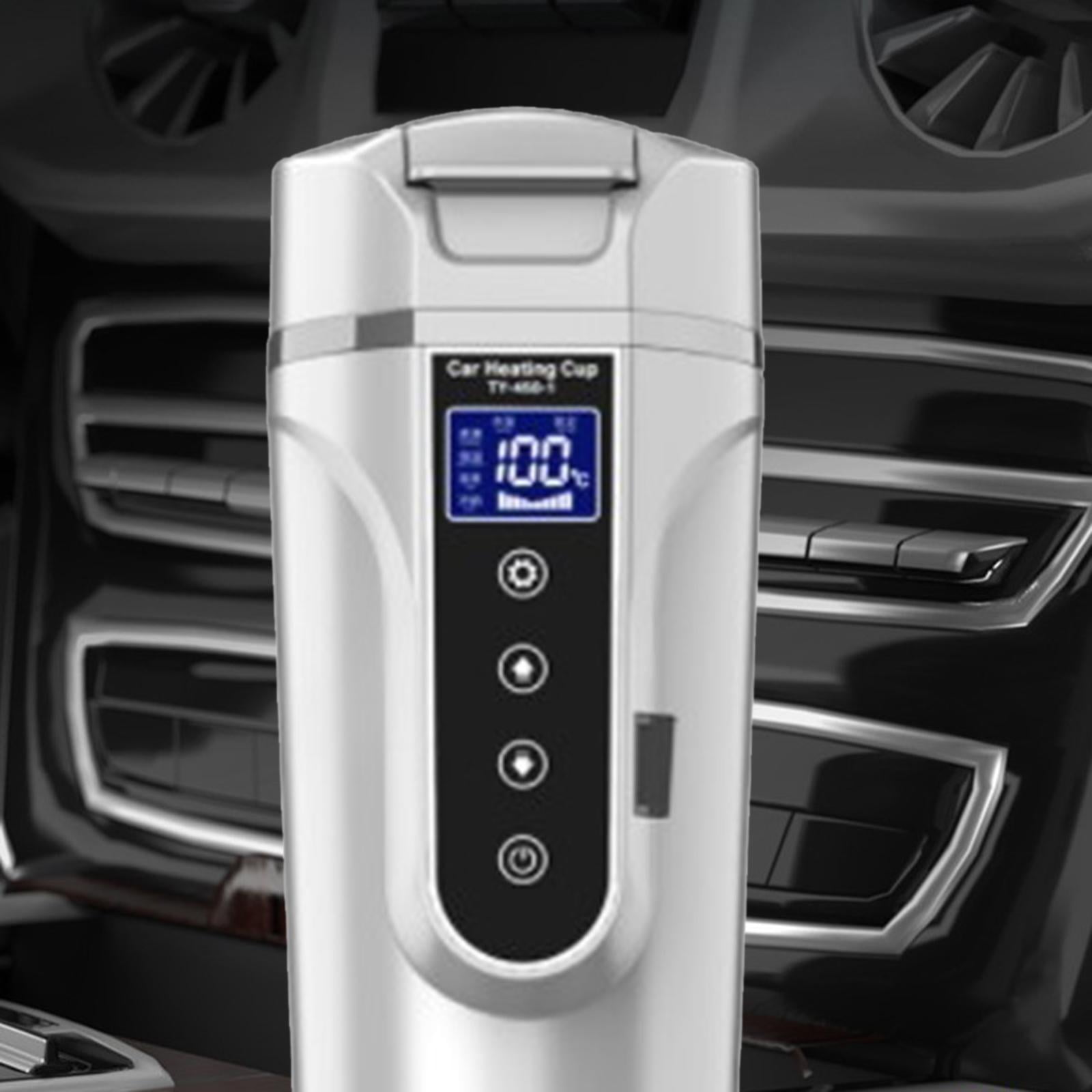 Electric Car Kettle Heater 12V/24V 450ml Digital Display Portable Camping Auto Shut Off Milk , White