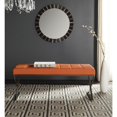 thumbnail image 4 of Safaiveh Micha Modern Glam X-Leg Upholstered Rectangular Bench, Orange/Chrome, 4 of 5