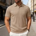 thumbnail image 2 of GJSYRH Mens Golf Polo Shirts Short Sleeve Casual Banded Bottom Stretch Classic Fit Solid Knit T-Shirts, 2 of 8
