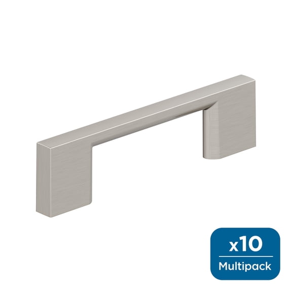 Amerock Cityscape 3 inch (76mm) Center-to-Center Satin Nickel Cabinet Pull - 10 Pack