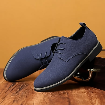 

HLJHKJWM SIZE ‘s Solid Derby Shoes With PU Uppers Wear-resistant Non Slip Lace-up Semi-formal Shoes For Outdoor Casual