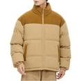 thumbnail image 5 of hoksml Men's Two-Tone Corduroy Down Jacket Winter Stand Collar Zipper Puffer Coat with Pockets for Cold Weather, 5 of 5