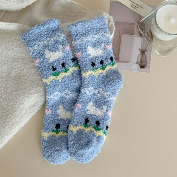 Calcetines de invierno para mujer, calcetines de tubo medio con forro polar para mayor calidez y protección contra el frío, calcetines de forro polar, calcetines de algodón para mujer