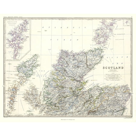 Historic Map - Scotland Northern Sheet - Johnston 1861 - Vintage Wall Art