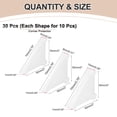 thumbnail image 2 of Uxcell 1 Set Triangle Glass Corner Protector, 0.25/0.3/0.4 Inch Plastic Glass Table Corner Protector Transport Corner Guard for Glass, Ceramics, Wood, and Steel(Rounded Corner, Clear), 2 of 6