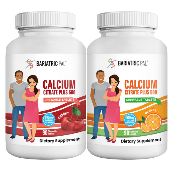BariatricPal Calcium Citrate 500mg Chewable Tablets - 2-Flavor Variety Pack