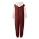 thumbnail image 5 of Gibobby pantalones de yoga Pijamas de manga larga de lana artificial para mujer Casual Color sólido Cremallera Suelta con capucha Mono Pijamas Casual Invierno Cálido Orejas li(Vino， XXXXXL), 5 of 5