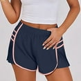 thumbnail image 2 of Riforla Women's Running Shorts High Waisted Pleated Contrast Color Short Shorts for Women Navy XXL, 2 of 8