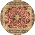 thumbnail image 1 of Ahgly Company Indoor Round Medallion Brown Traditional Area Rugs, 7' Round, 1 of 4